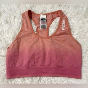 Gymshark Active Seamless Pink Orange Ombre Full Coverage Racerback Sports Bra S